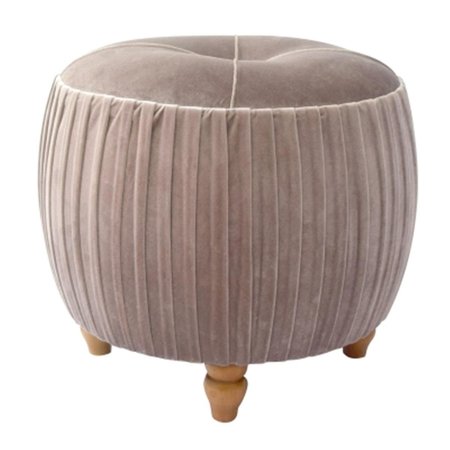 NEW PACIFIC DIRECT New Pacific Direct 1600008-187 Helena Small Round Ottoman Natural Wood Legs; Chamoise 1600008-187